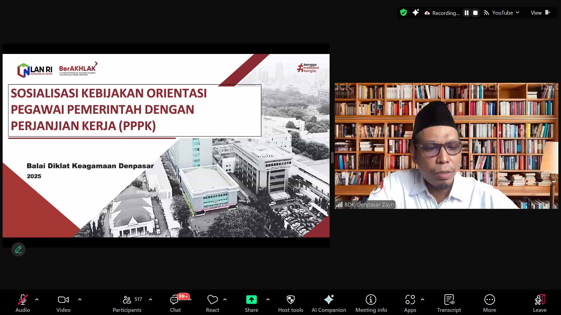Knowledge Sharing : BDK Denpasar Mantapkan Orientasi PPPK Menuju ASN Berintegritas